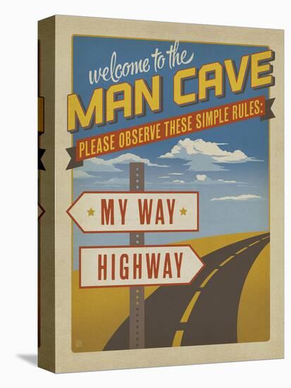 Welcome to the Man Cave-Anderson Design Group-Stretched Canvas