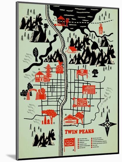 Welcome to Twinpeaks-Robert Farkas-Mounted Giclee Print