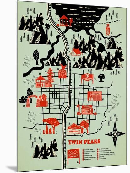 Welcome to Twinpeaks-Robert Farkas-Mounted Giclee Print
