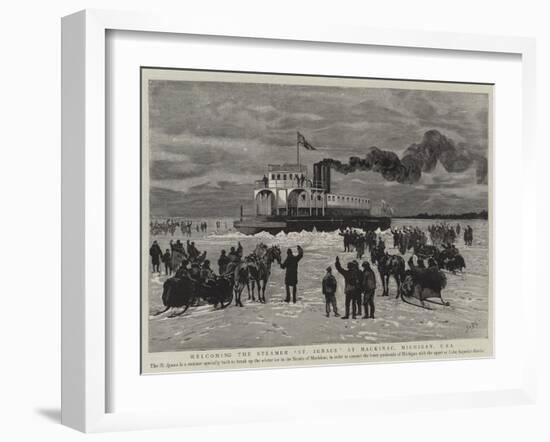 Welcoming the Steamer St Ignace at Mackinac, Michigan, Usa-Joseph Nash-Framed Giclee Print