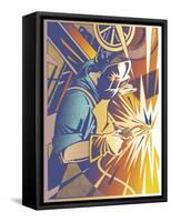 Welder's Spark-David Chestnutt-Framed Stretched Canvas