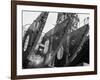 Welder Securing Steel Structure While Working on Hull of a Ship, Bethlehem Shipbuilding Drydock-Margaret Bourke-White-Framed Photographic Print