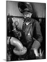 Welder Working in the Shipbuilding Industry-George Strock-Mounted Photographic Print