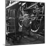 Welder Working on a Steam Engine Piston-Heinz Zinram-Mounted Photographic Print
