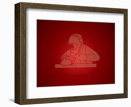 Welder Working Welding Designed Using Dots Pixels Graphic Vector-Arak Rattanawijittakorn-Framed Art Print