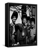 Welders Arriving to Work Night Shift at Shipbuilding Yard; Roosevelt's Decree of a 7 Day Work Week-George Strock-Framed Stretched Canvas