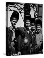 Welders Arriving to Work Night Shift at Shipbuilding Yard; Roosevelt's Decree of a 7 Day Work Week-George Strock-Stretched Canvas