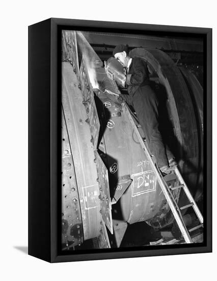 Welding an Industrial Drying Unit, Edgar Allen Steel Co, Sheffield, South Yorkshire, 1962-Michael Walters-Framed Stretched Canvas