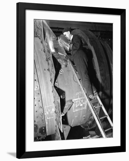 Welding an Industrial Drying Unit, Edgar Allen Steel Co, Sheffield, South Yorkshire, 1962-Michael Walters-Framed Premium Photographic Print