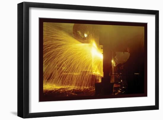 Welding in the Round-House-Jack Delano-Framed Photo