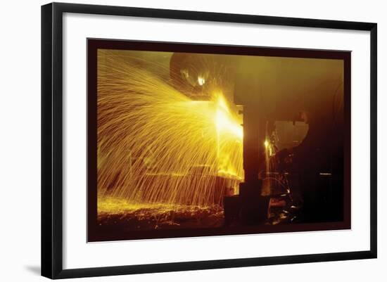 Welding in the Round-House-Jack Delano-Framed Photo