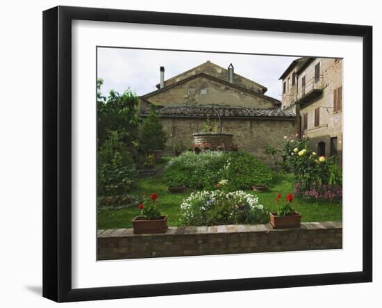 Well and Garden Courtyard, Buonconvento, Italy-Dennis Flaherty-Framed Photographic Print