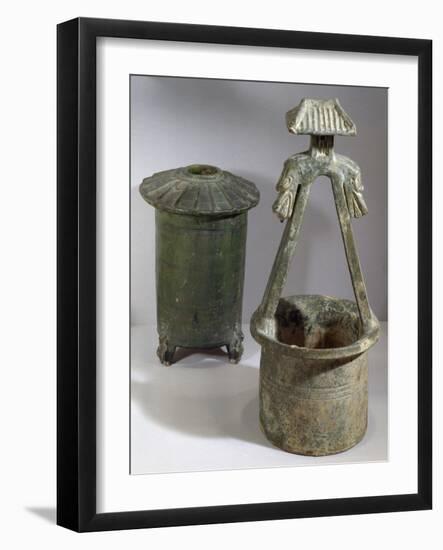 Well and Grain Silo, Model from a Funerary Collection-null-Framed Giclee Print