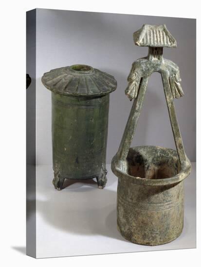 Well and Grain Silo, Model from a Funerary Collection-null-Stretched Canvas