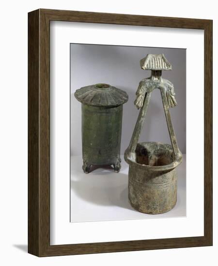 Well and Grain Silo, Model from a Funerary Collection-null-Framed Giclee Print