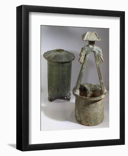 Well and Grain Silo, Model from a Funerary Collection-null-Framed Giclee Print