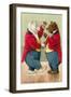 Well Dressed Bears Toasting-null-Framed Art Print