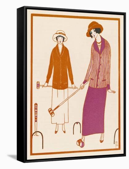 Well-Dressed Croquet Player Wearing a Model from James et Cie-null-Framed Stretched Canvas