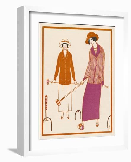 Well-Dressed Croquet Player Wearing a Model from James et Cie-null-Framed Art Print