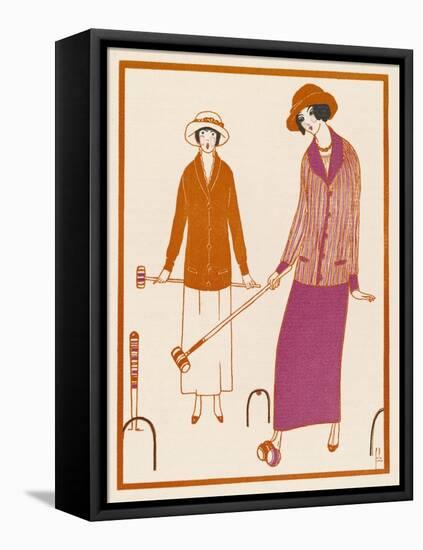 Well-Dressed Croquet Player Wearing a Model from James et Cie-null-Framed Stretched Canvas