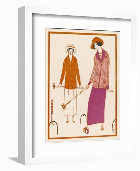 Well-Dressed Croquet Player Wearing a Model from James et Cie-null-Framed Art Print