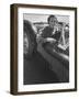 Well Dressed Woman Behind the Wheel of a Foreign Made Roadster-Nina Leen-Framed Photographic Print