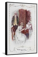 Well Jane, Who Is It From ?. What Is It About ?".Illustration To 'Pride and Prejudice'-Charles Edmund Brock-Framed Stretched Canvas