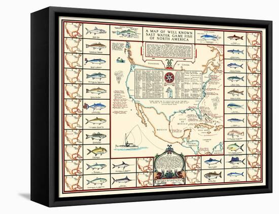 Well Known Salt Water Game Fish-Bishop & Sims-Framed Stretched Canvas