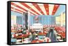 Well-Lit Diner, 23 Room-null-Framed Stretched Canvas