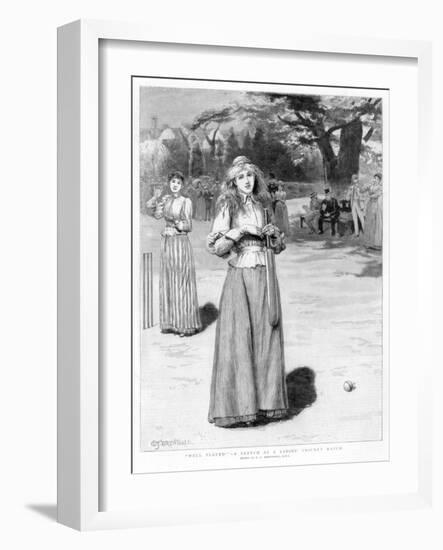 Well Played! - a Sketch at a Ladies' Cricket Match, 1890-Edward Frederick Brewtnall-Framed Giclee Print