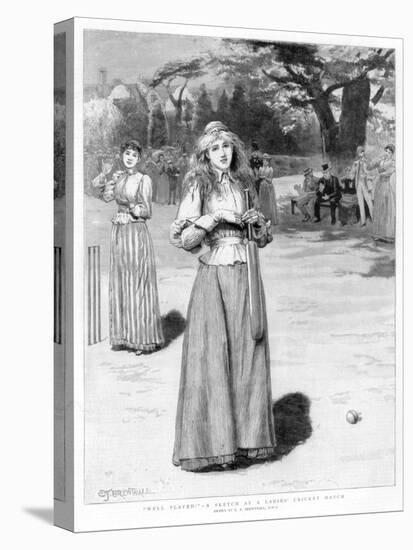 Well Played! - a Sketch at a Ladies' Cricket Match, 1890-Edward Frederick Brewtnall-Stretched Canvas