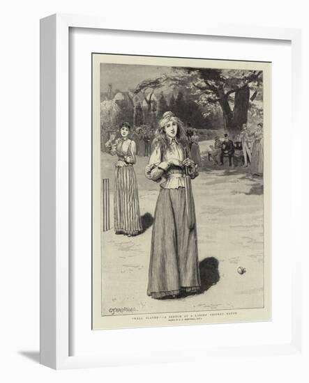 Well Played!, a Sketch at a Ladies' Cricket Match-Edward Frederick Brewtnall-Framed Giclee Print