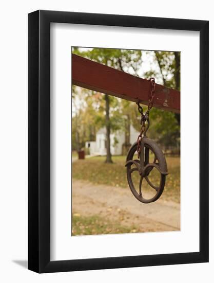 Well Pulley, Adams Corner Rural Village, Oklahoma, USA-Walter Bibikow-Framed Photographic Print