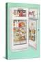 Well Stocked Refrigerator-null-Stretched Canvas