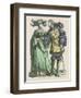 Well to Do Couple She with Her Plumed Hat on Her Head He with His Slung Behind Him-null-Framed Art Print