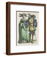 Well to Do Couple She with Her Plumed Hat on Her Head He with His Slung Behind Him-null-Framed Art Print
