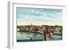 Welland, Ontario - East Main Street and Canal Scene-Lantern Press-Framed Art Print