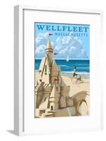 Wellfleet, Massachusetts - Sandcastle-Lantern Press-Framed Art Print