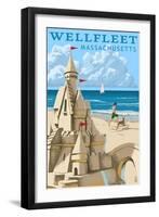 Wellfleet, Massachusetts - Sandcastle-Lantern Press-Framed Art Print