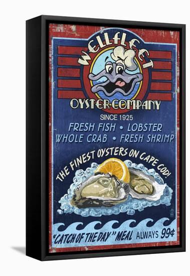 Wellfleet Oyster Bar - Cape Cod, Massachusetts-Lantern Press-Framed Stretched Canvas