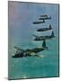 Wellington Bombers in Formation, 1940-null-Mounted Giclee Print