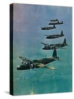 Wellington Bombers in Formation, 1940-null-Stretched Canvas