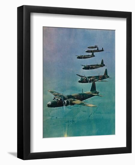 Wellington Bombers in Formation, 1940-null-Framed Premium Giclee Print