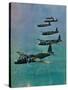 Wellington Bombers in Formation, 1940-null-Stretched Canvas