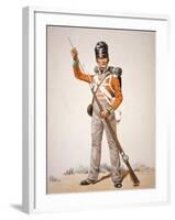 Wellington's Army: Soldier of the 69th Foot Loading His 'Brown Bess' Musket in 1815 (Colour Litho)-English-Framed Giclee Print