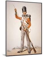 Wellington's Army: Soldier of the 69th Foot Loading His 'Brown Bess' Musket in 1815 (Colour Litho)-English-Mounted Giclee Print