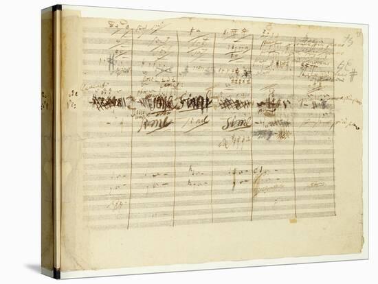 'Wellington's Victory, Op. 91', Page 36, Composed by Ludwig Van Beethoven (1770-1827)-Ludwig Van Beethoven-Stretched Canvas