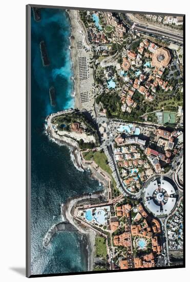 Wellness Hotel with Black Beach and View Rock, Aerial Picture, Canary Islands, Spain-Frank Fleischmann-Mounted Photographic Print