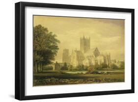 Wells Cathedral, 1821 (W/C)-John Buckler-Framed Giclee Print