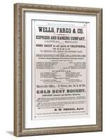 Wells Fargo and Co. Advertisement of 1856-null-Framed Giclee Print